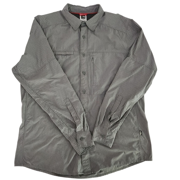 THE NORTH FACE Men's Nylon Stripe Button-Up Shirt grey medium - Picture 4 of 15